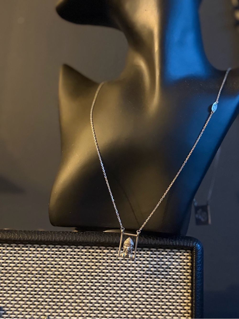 Sterling Silver Buddha Pendant Necklace - Silver